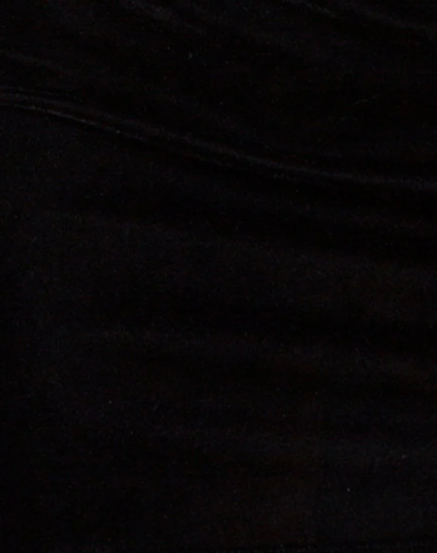 Caris Bodycon Dress in Velvet Pearl Black - Image 5