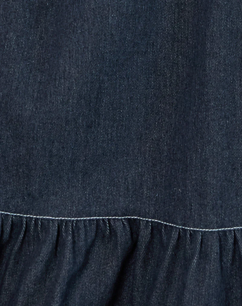 Carlisle Mini Dress in Chambray Indigo - Image 6