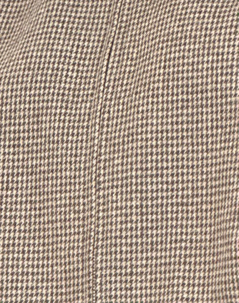 Carlo Cropped Jacket in Check Brown - Image 5