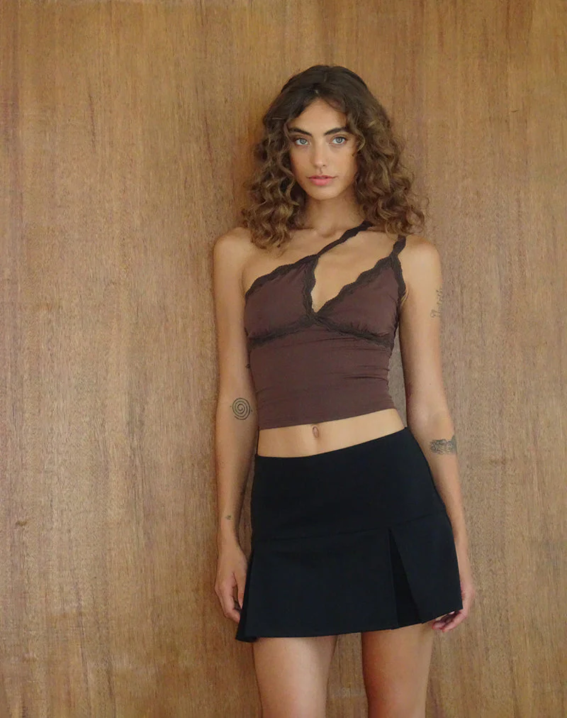Carolina One Shoulder Top in Mocca - Image 2