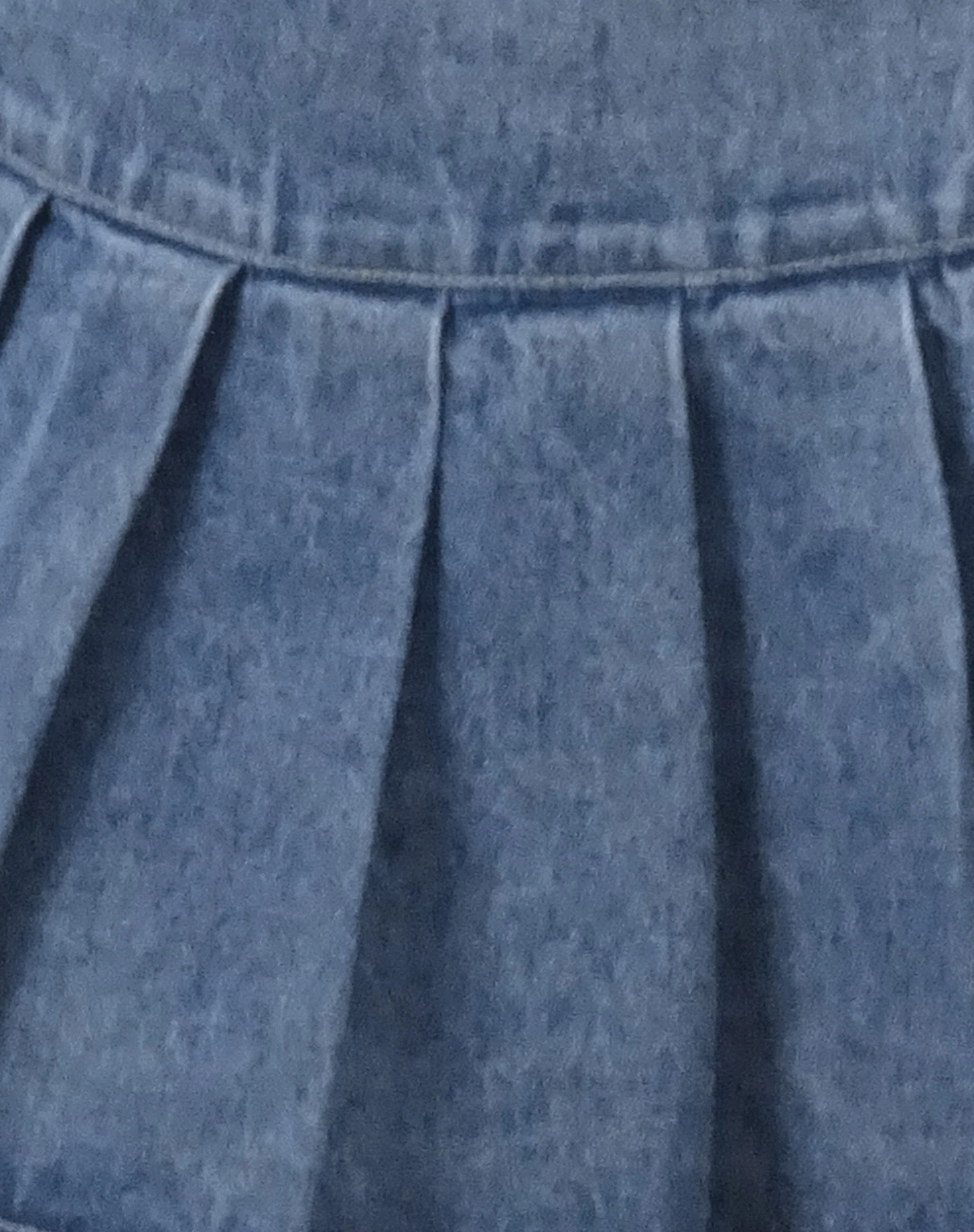 Castari Denim Pleated Mini Skirt in Acid Blue - Image 6