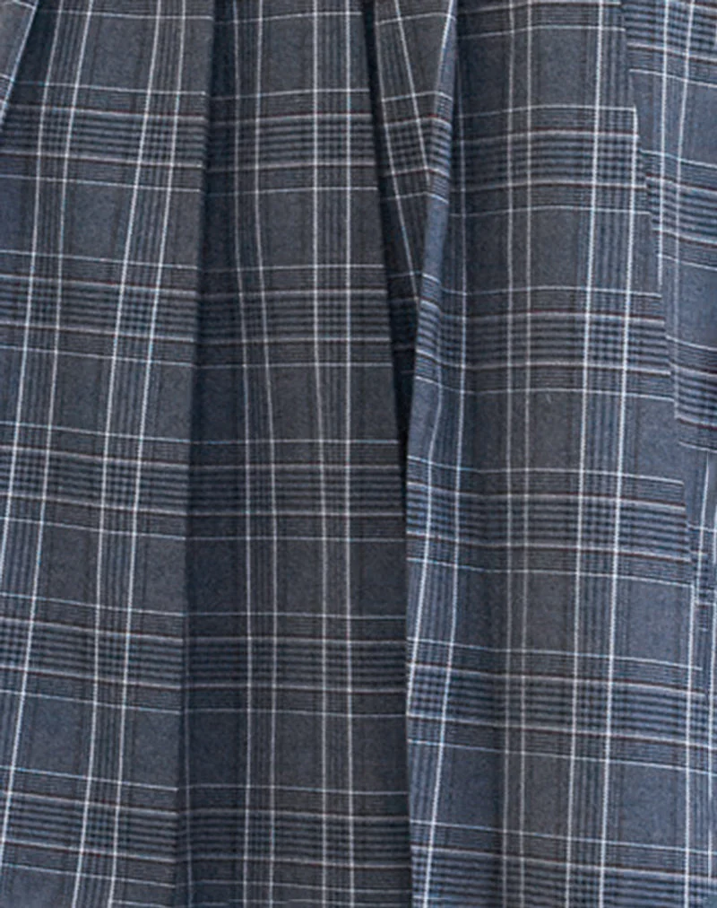 Catelyn Wrap Pleated Midi Skirt in Grey Check - Image 6