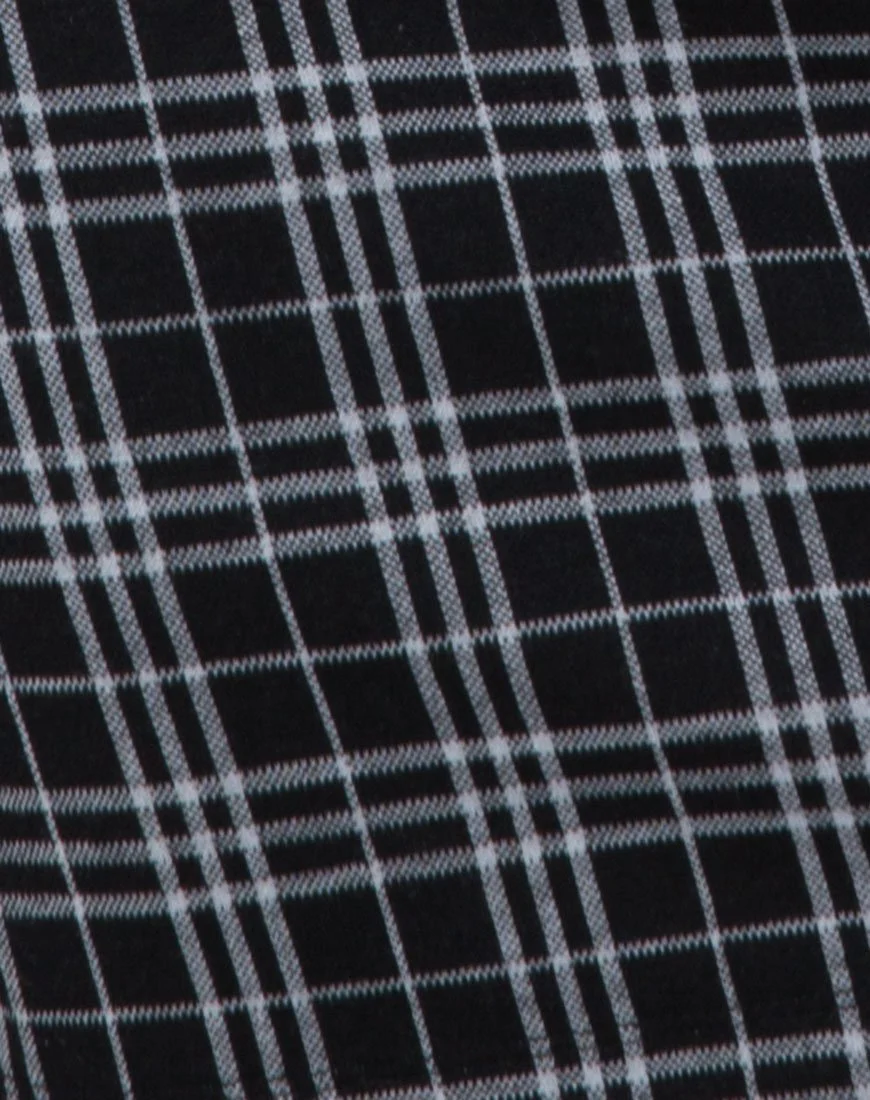 Cecile Slip Dress in Mono Plaid Black - Image 5