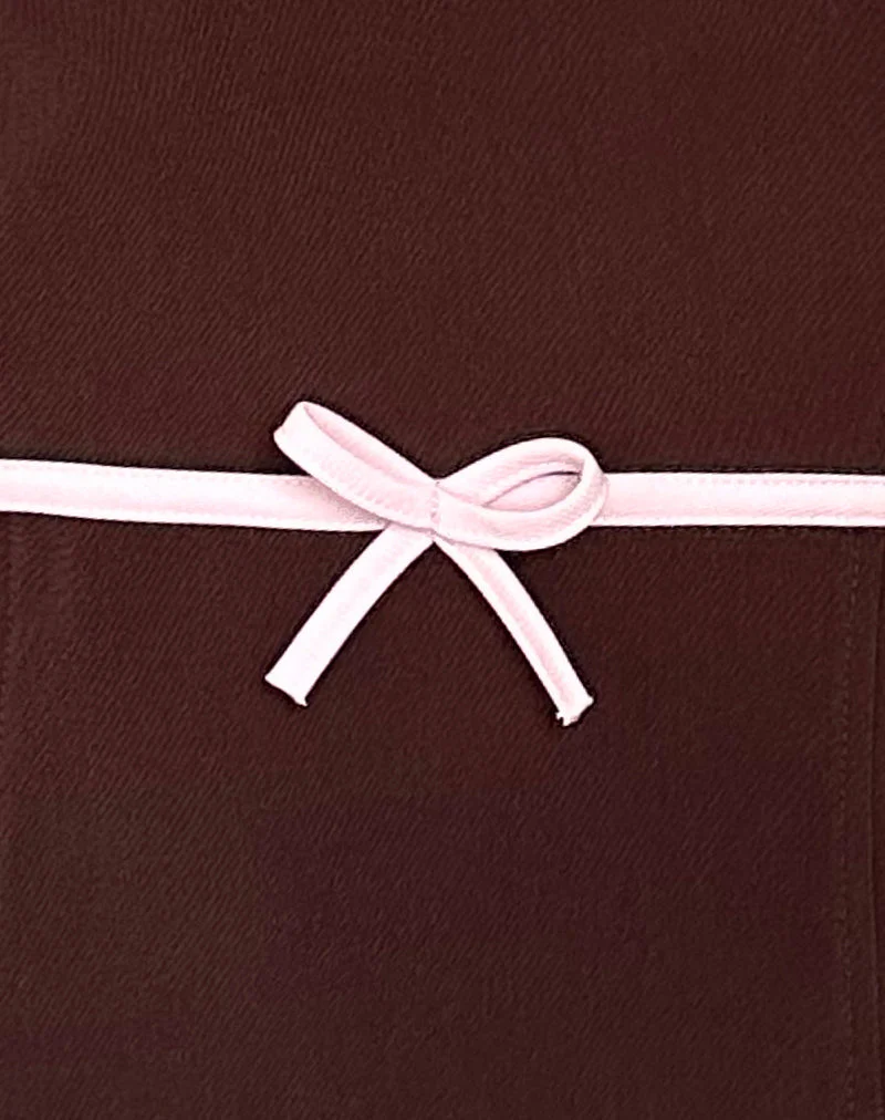 Ceisya Corset Top in Bitter Chocolate with Pink Bow - Image 6