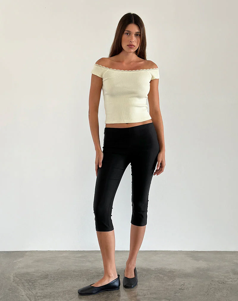Chacha Top in Rib Lace Buttercream - Image 3