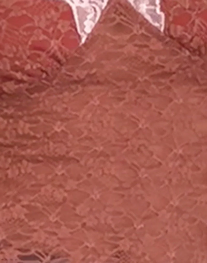 Chantal Long Sleeve Lace Top in Withered Rose - Image 5