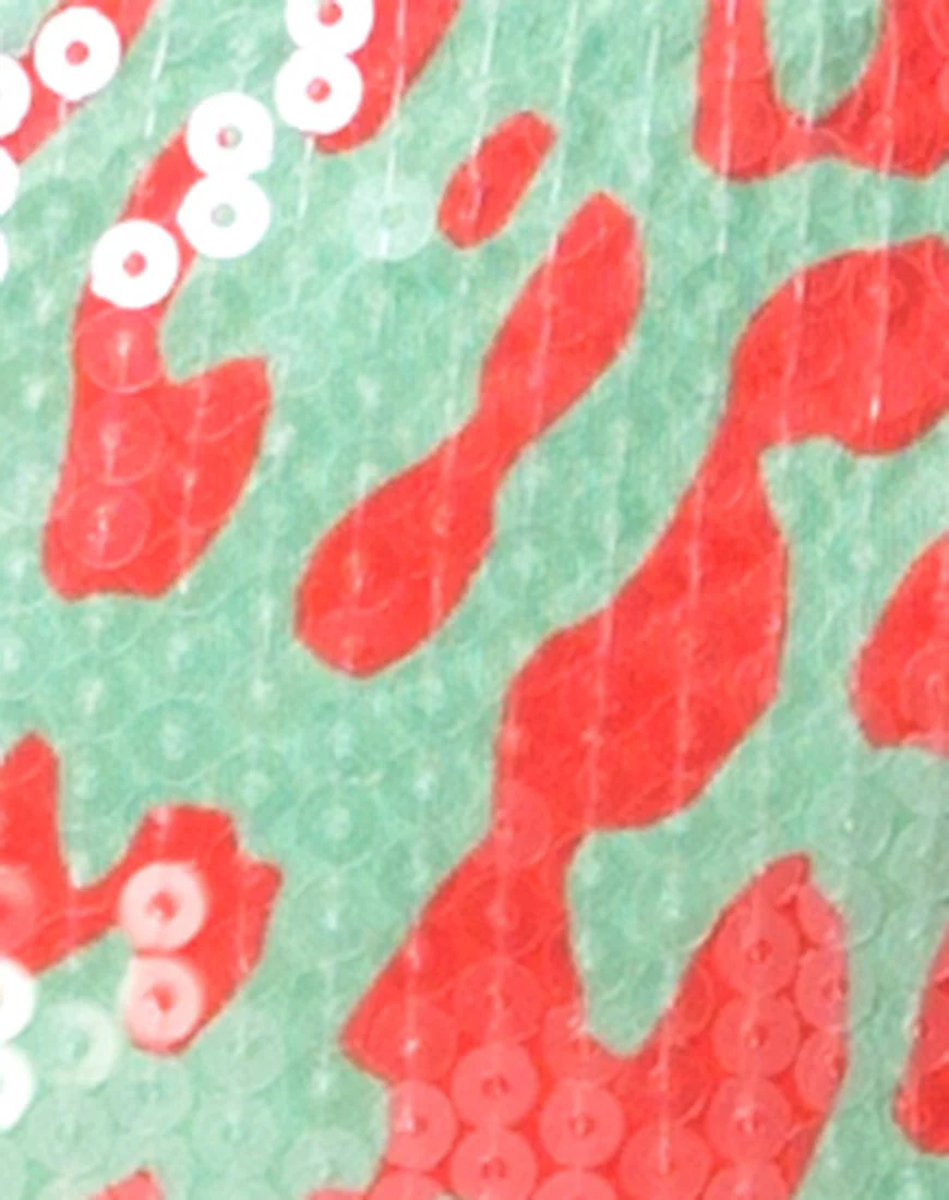 Cherish Skirt in Fluro Leopard with Clear Sequin - Image 5