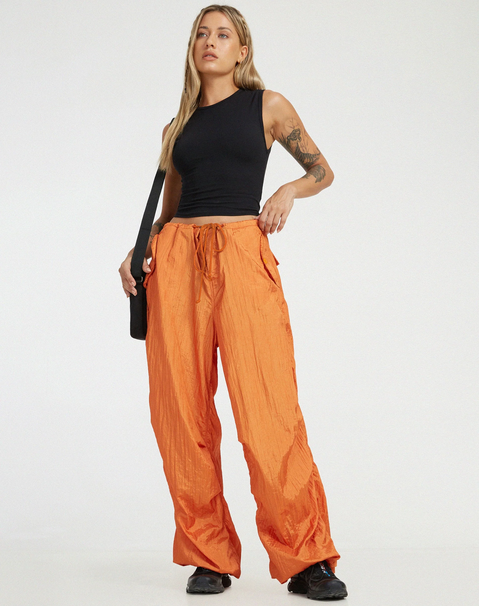 Chute Trouser in Parachute Pumpkin Orange - Image 3