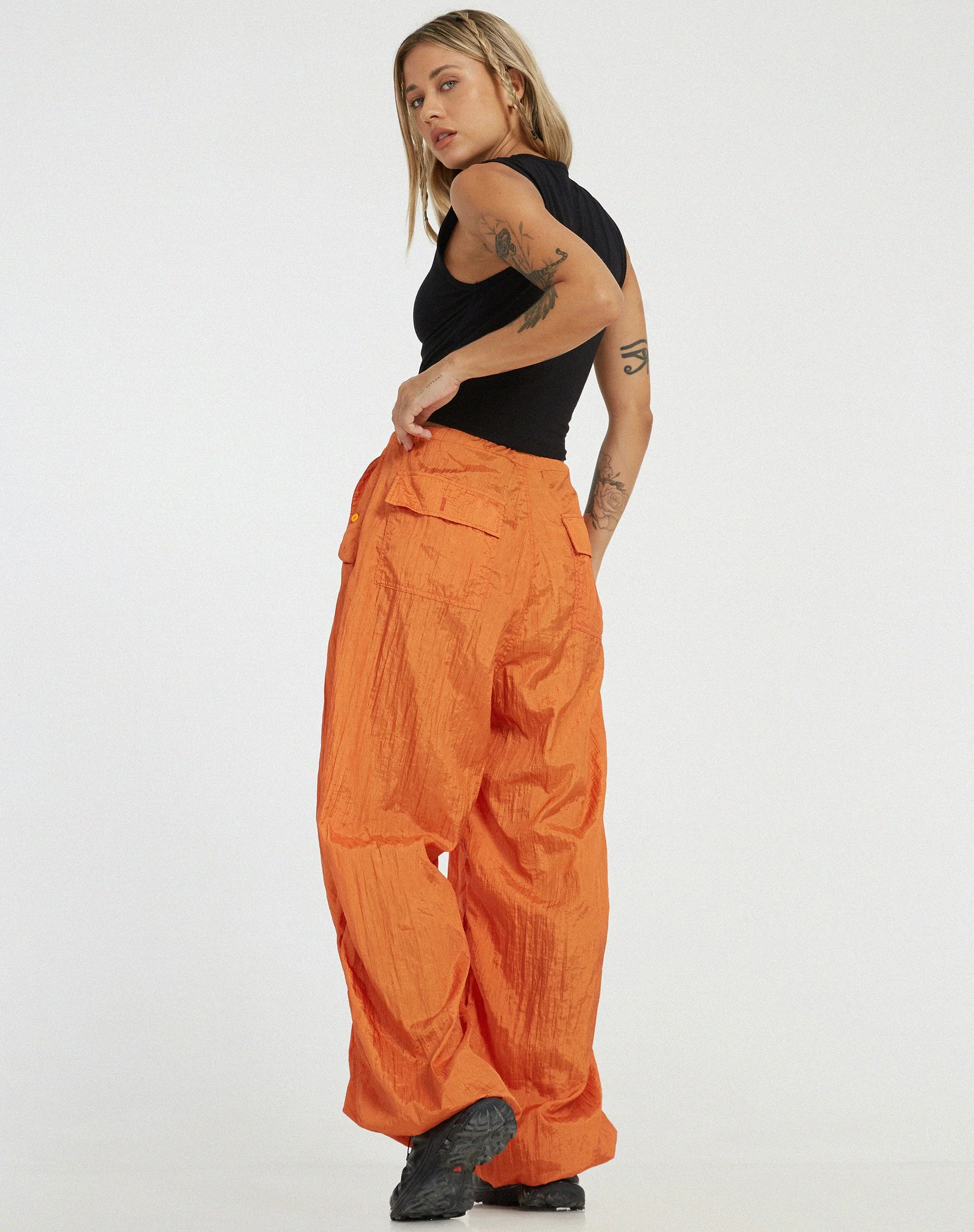 Chute Trouser in Parachute Pumpkin Orange - Image 4
