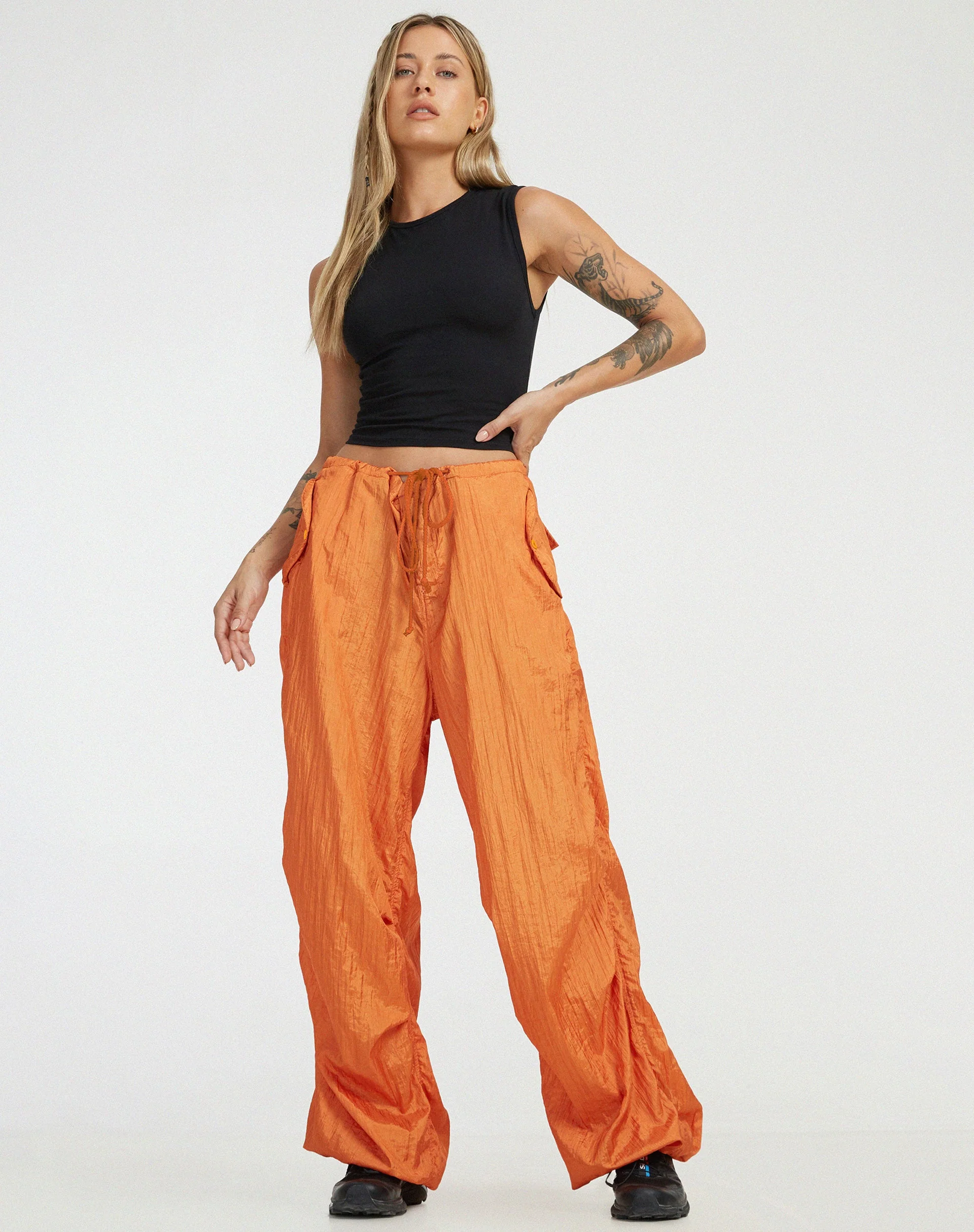 Chute Trouser in Parachute Pumpkin Orange - Image 5