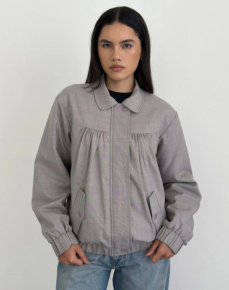 Cindari Collared Jacket in Grey - Image 3