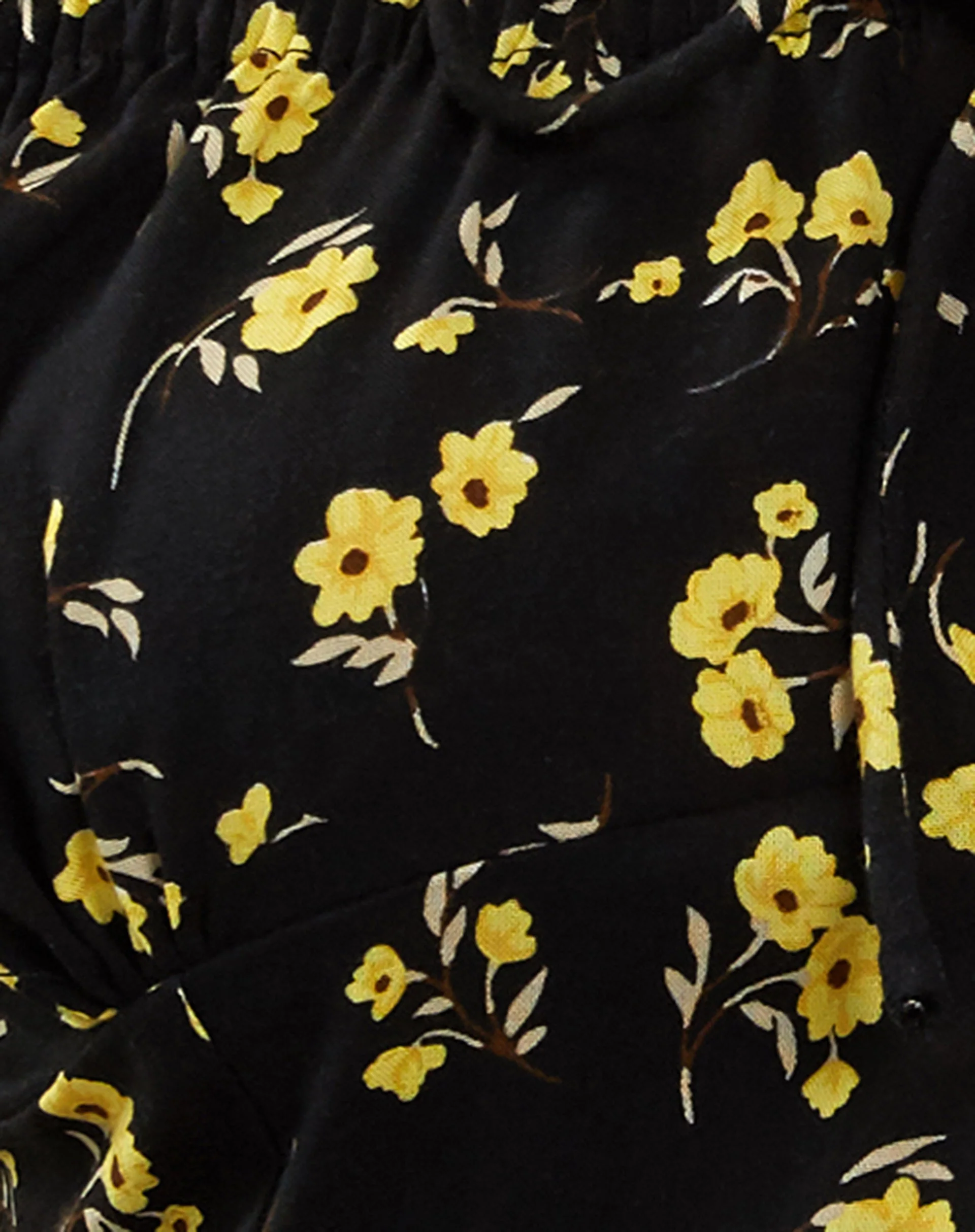 Citra Bardot Frill Top in Buttercup Black Yellow - Image 8