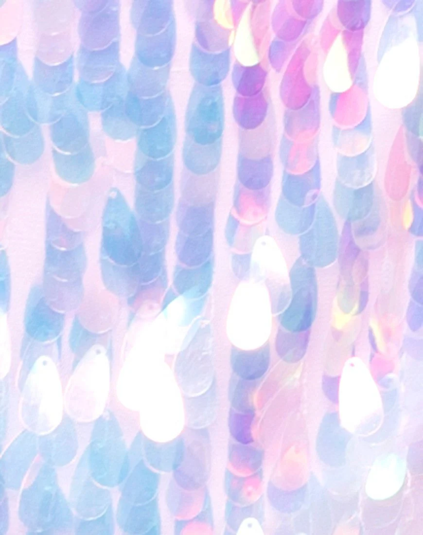 Colete Slip Dress in Opal Unicorn Sequin Pink - Image 5