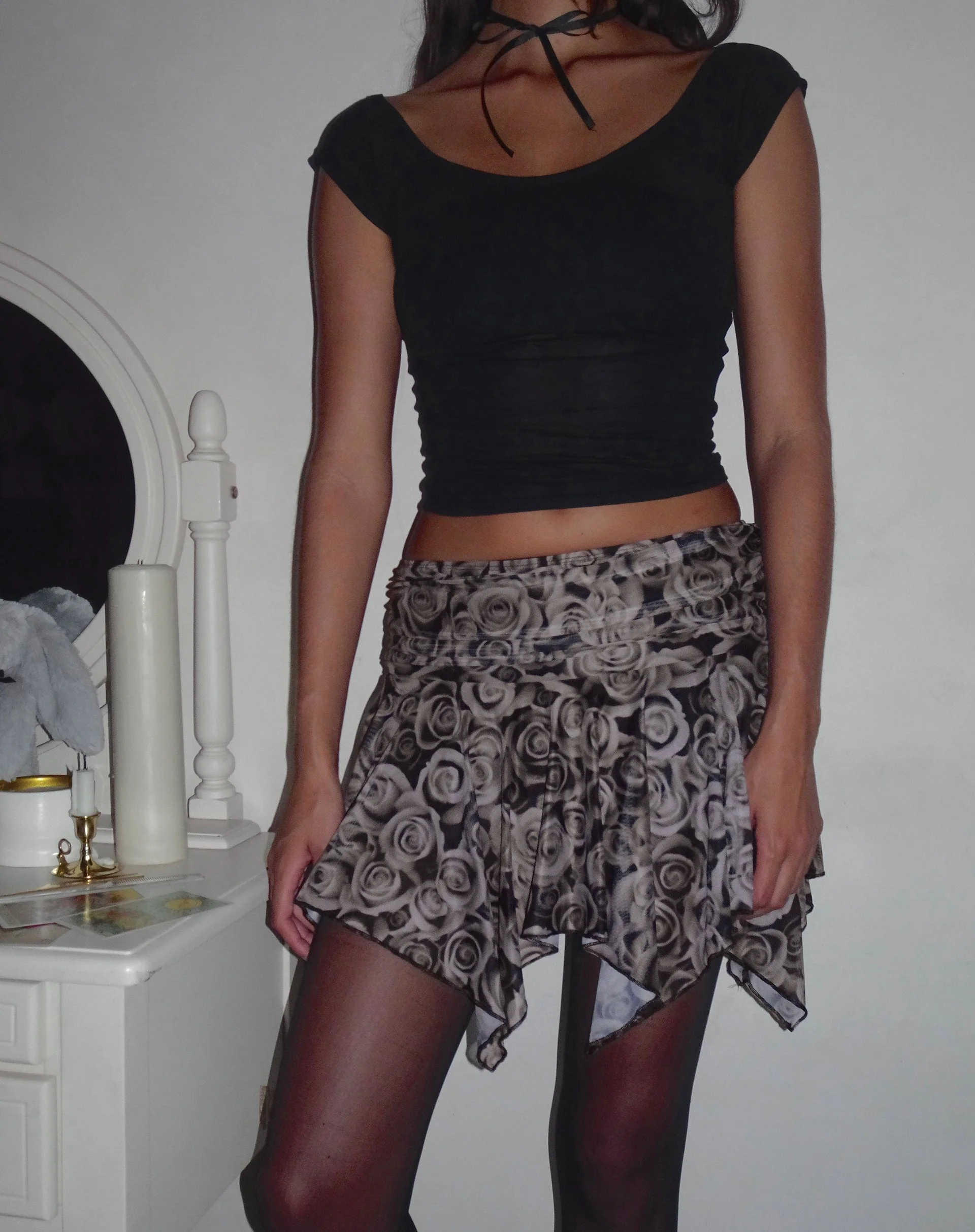 Cordelia Mini Skirt in Autumn Rose Print - Image 2