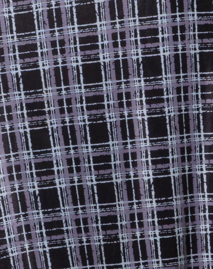 Cotina Midi Dress in Inkblot Check Black and White - Image 7