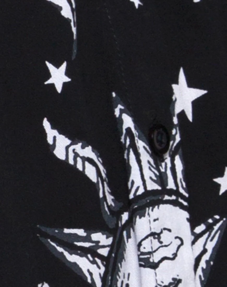 Crosena Swing Dress in Oversize Sun Moon and Stars - Image 5