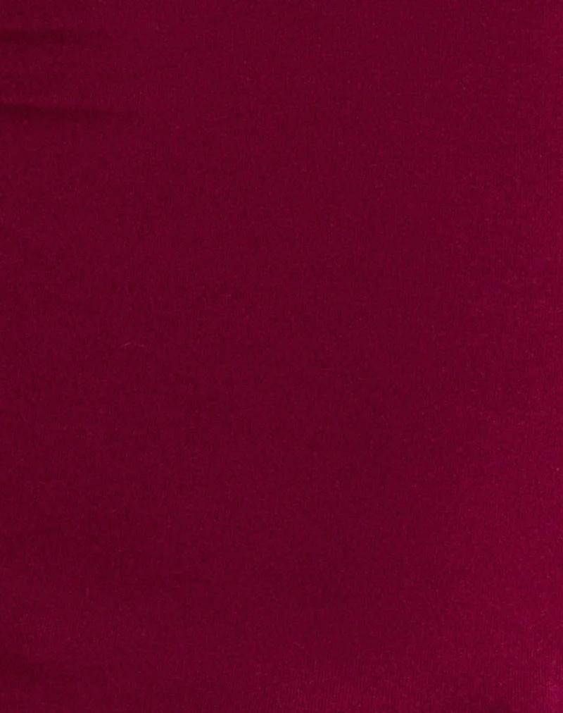 Cuthbe Off the Shoulder Twist Top in Burgundy - Image 5
