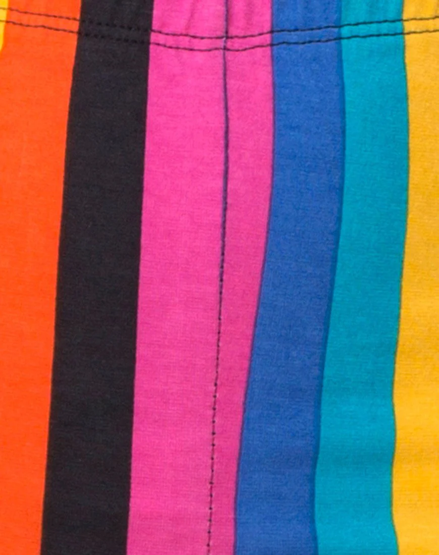 Cycle Short in New Vertical Mixed Stripe - Image 5