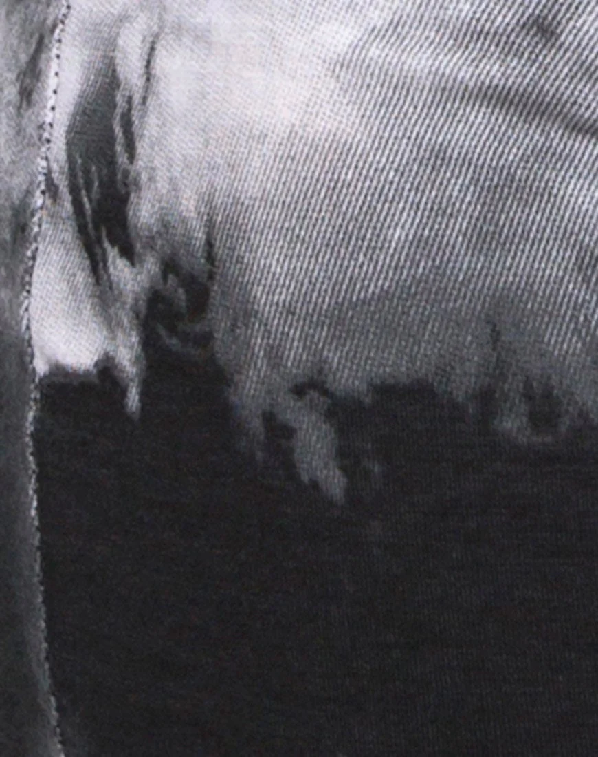 Cycle Short in Mono Tie Dye black and White - Image 5