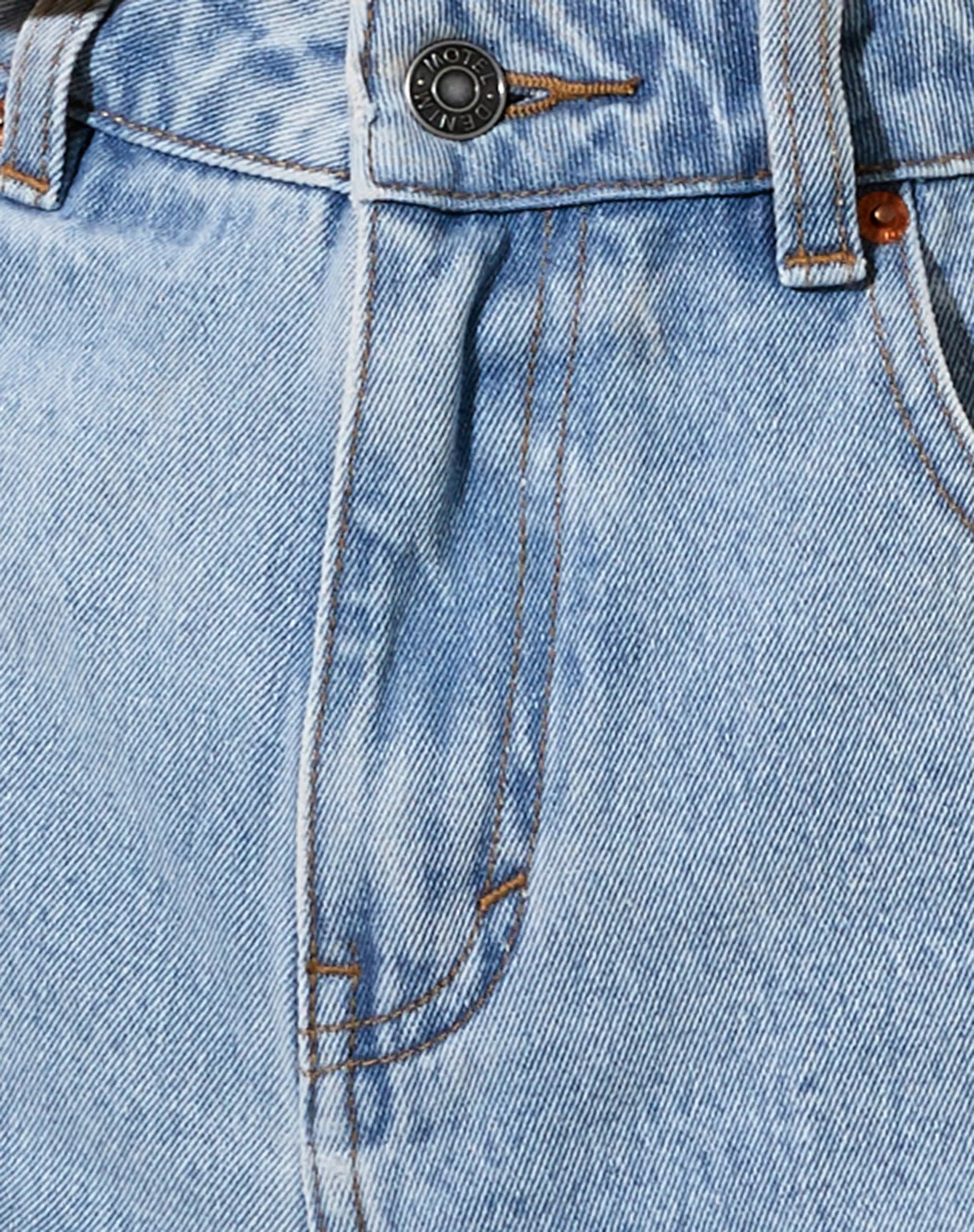 Dad Denim Shorts in Tonal Light Wash Blue - Image 6