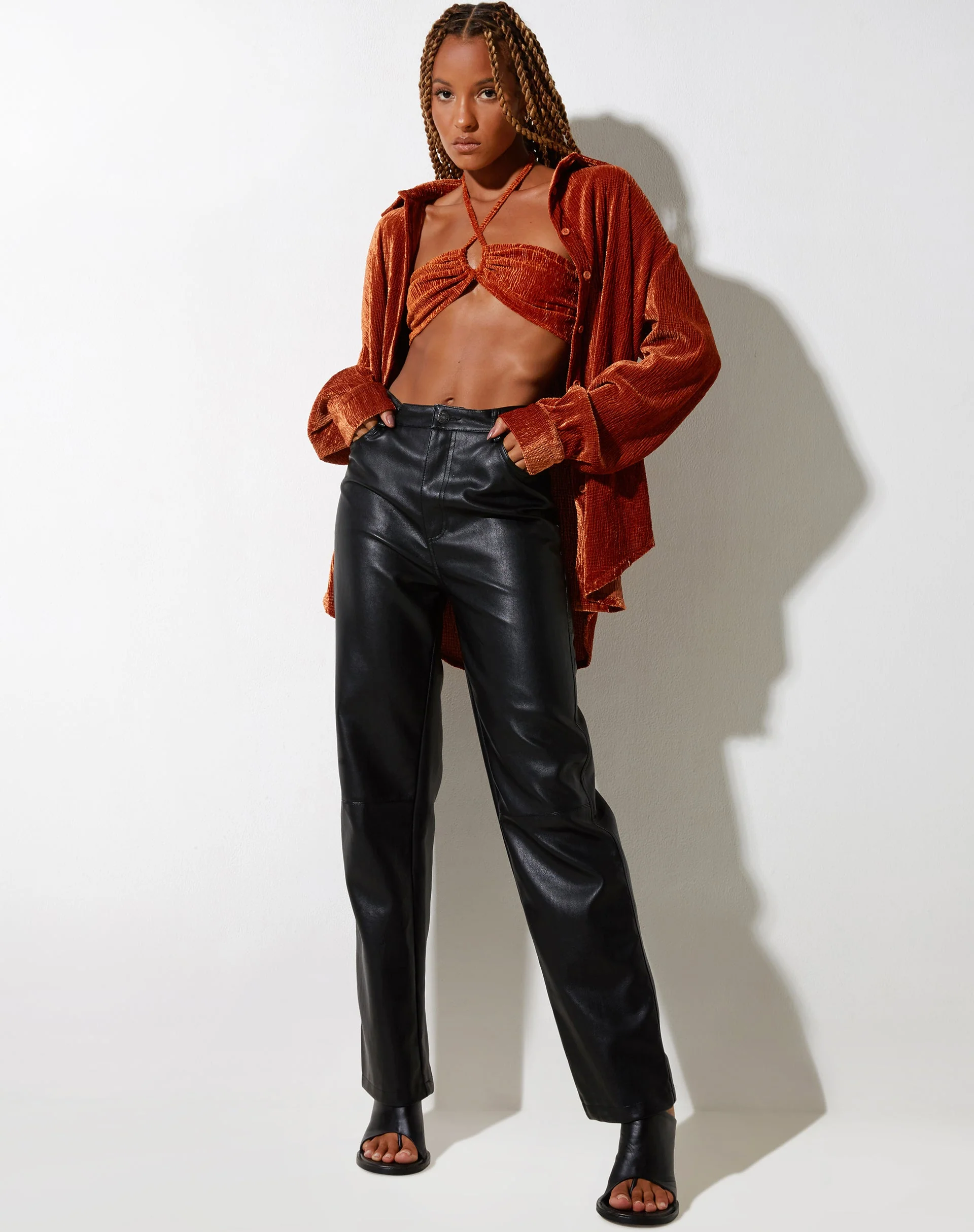 Dael Oversized Shirt in Velvet Rust - Image 4