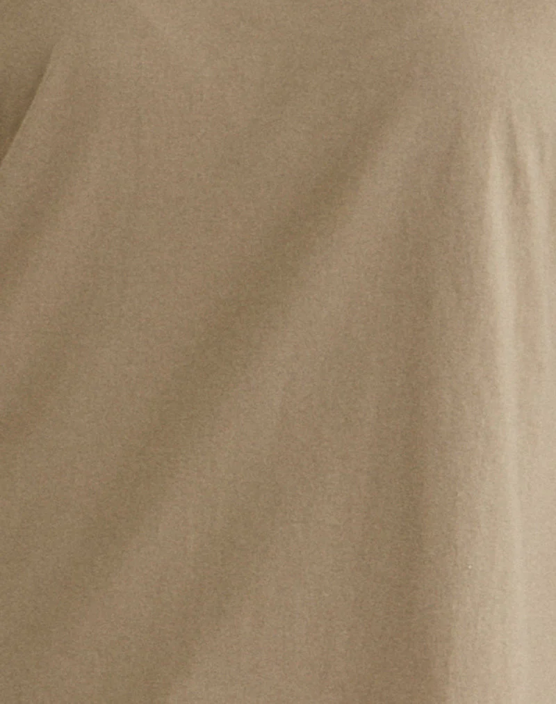 Daimin Off the Shoulder Top in Jersey Khaki - Image 5