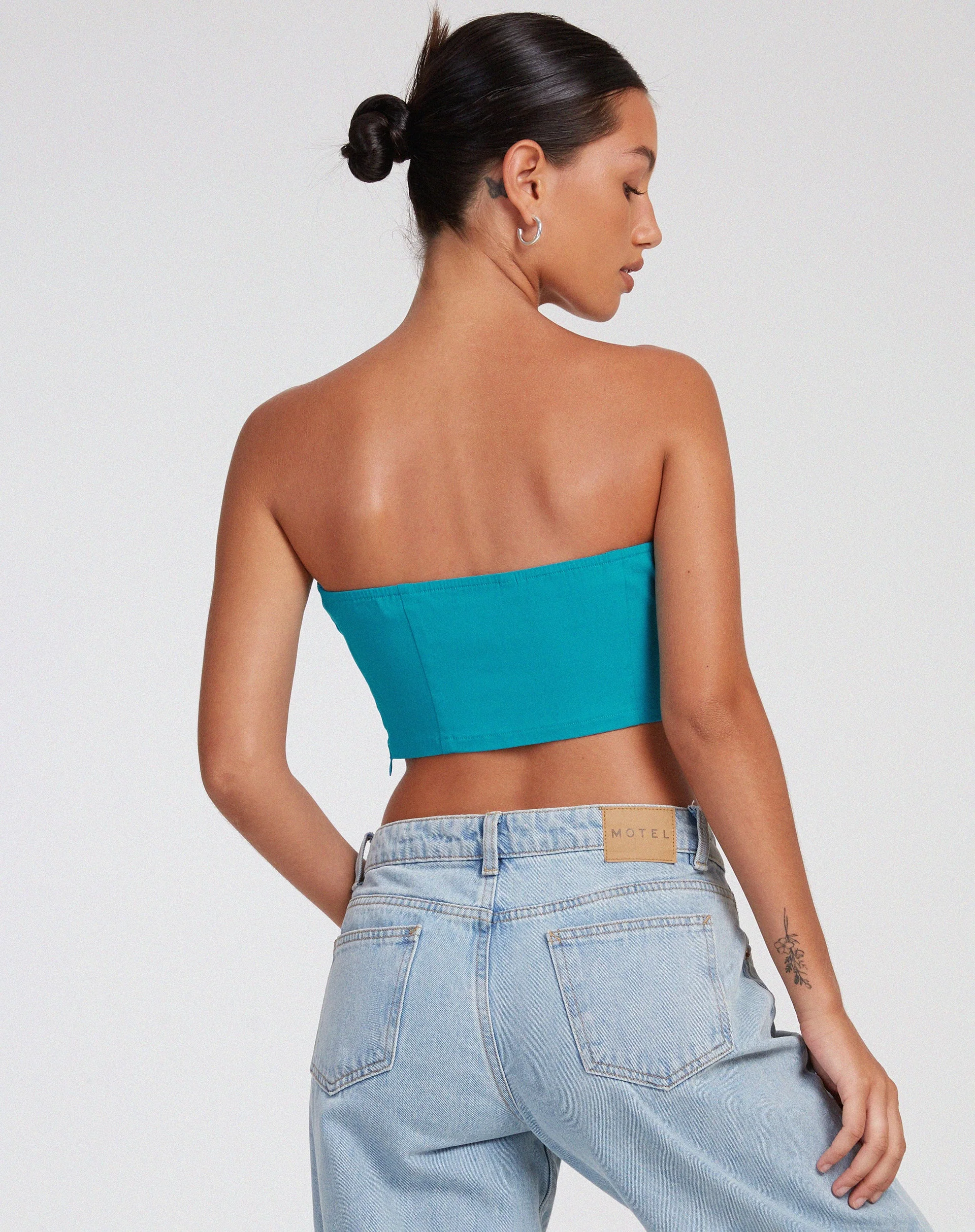 Danela Bandeau Top in Tailoring Azure Blue - Image 2