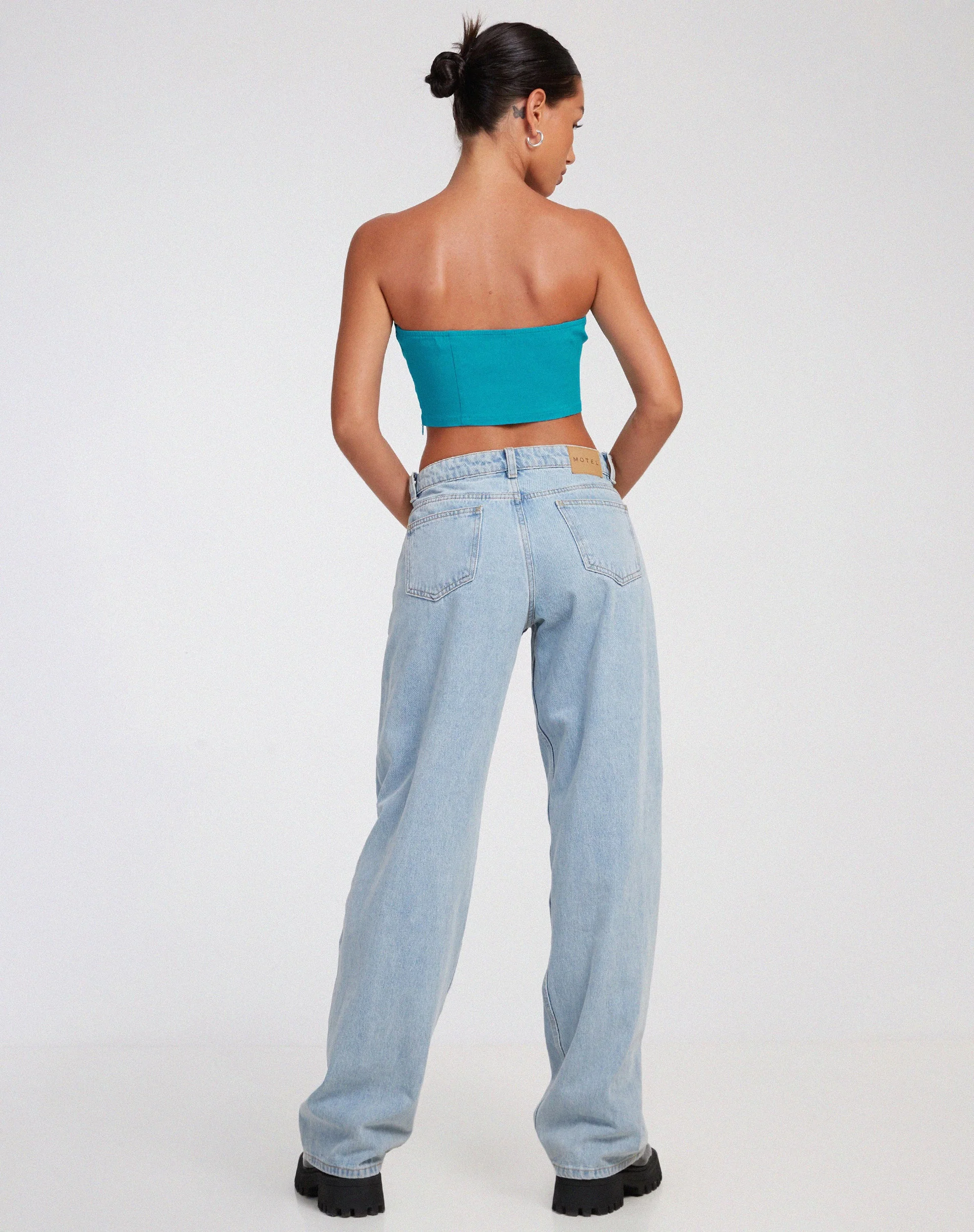 Danela Bandeau Top in Tailoring Azure Blue - Image 4