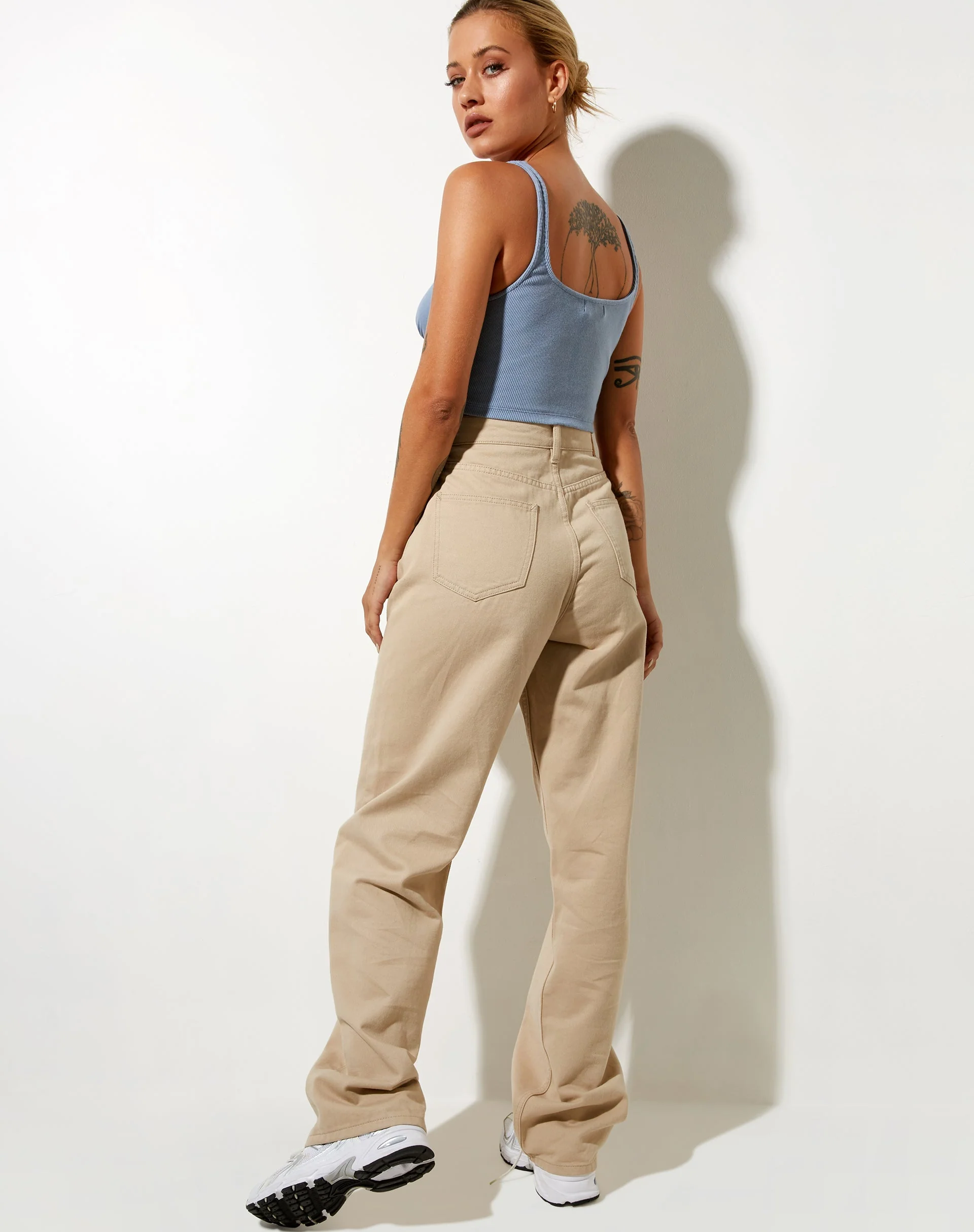 Darau Crop Top in Rib Powder Blue - Image 5