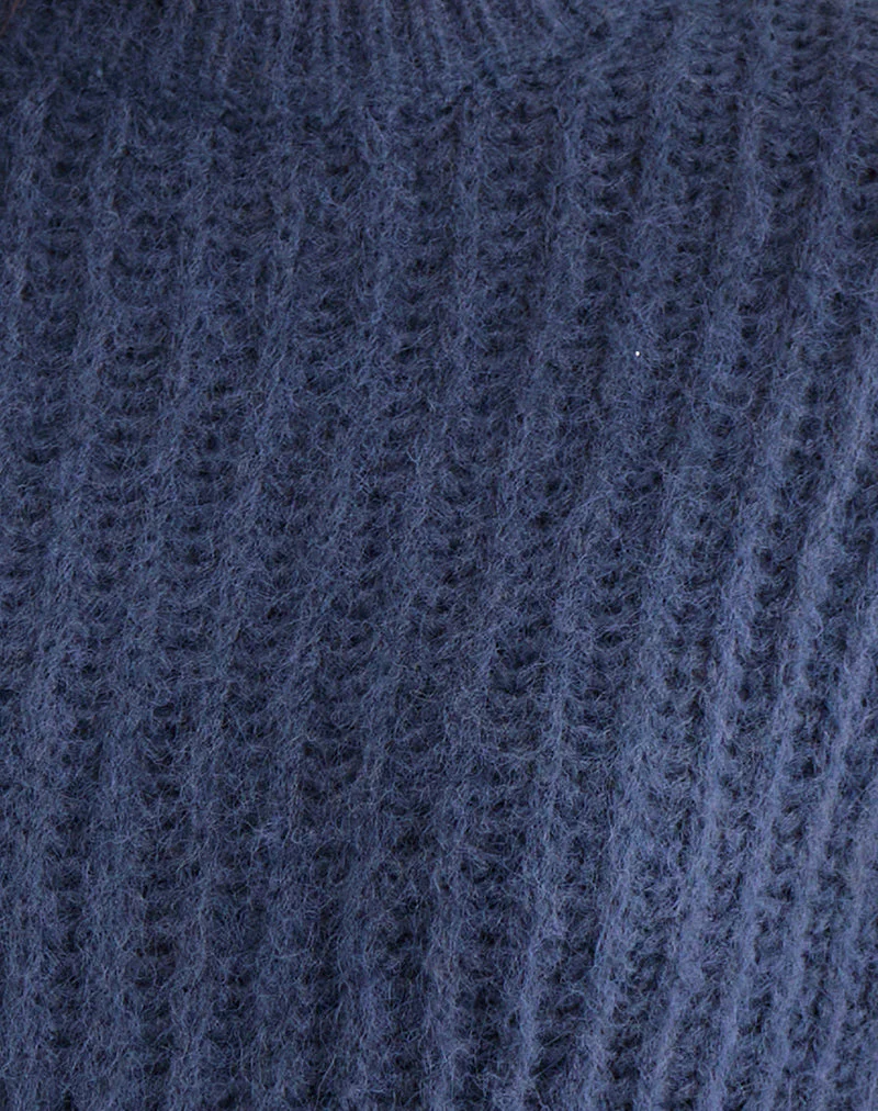 Daren Oversized Knitted Jumper in Navy - Image 6