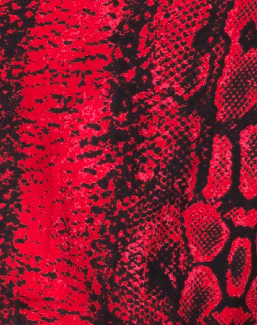Datista Slip Dress in Red Snake - Image 5