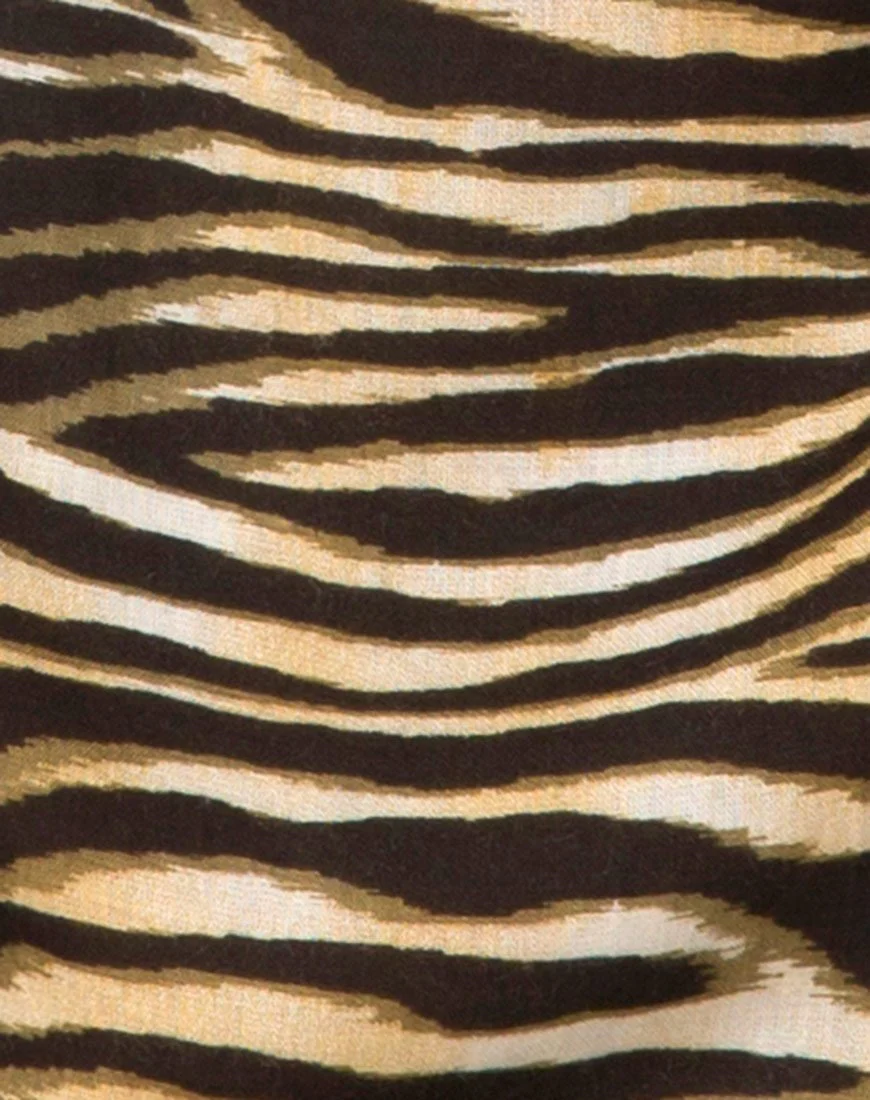 Datista Slip Dress in Zips Zebra Brown - Image 5