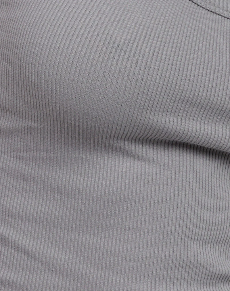Dax Eyelet Ribbed Vest Top in Grey - Image 6