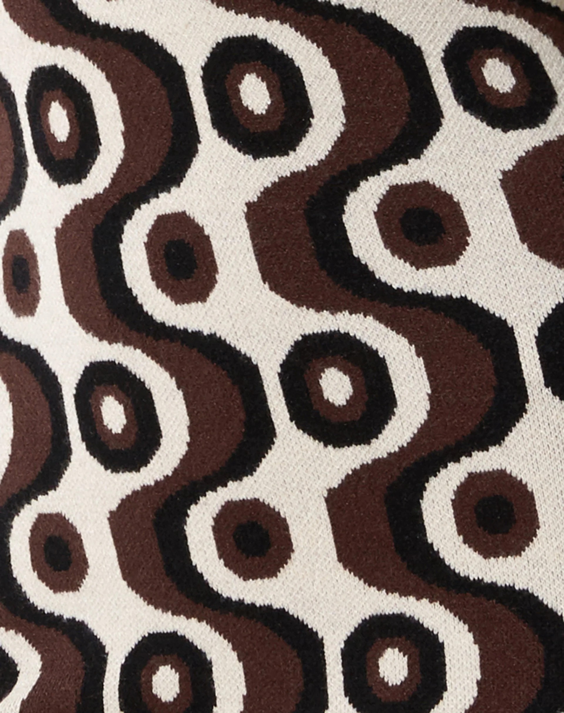 Daxia Mini Dress in Wavy Geo Ivory Brown and Black - Image 5