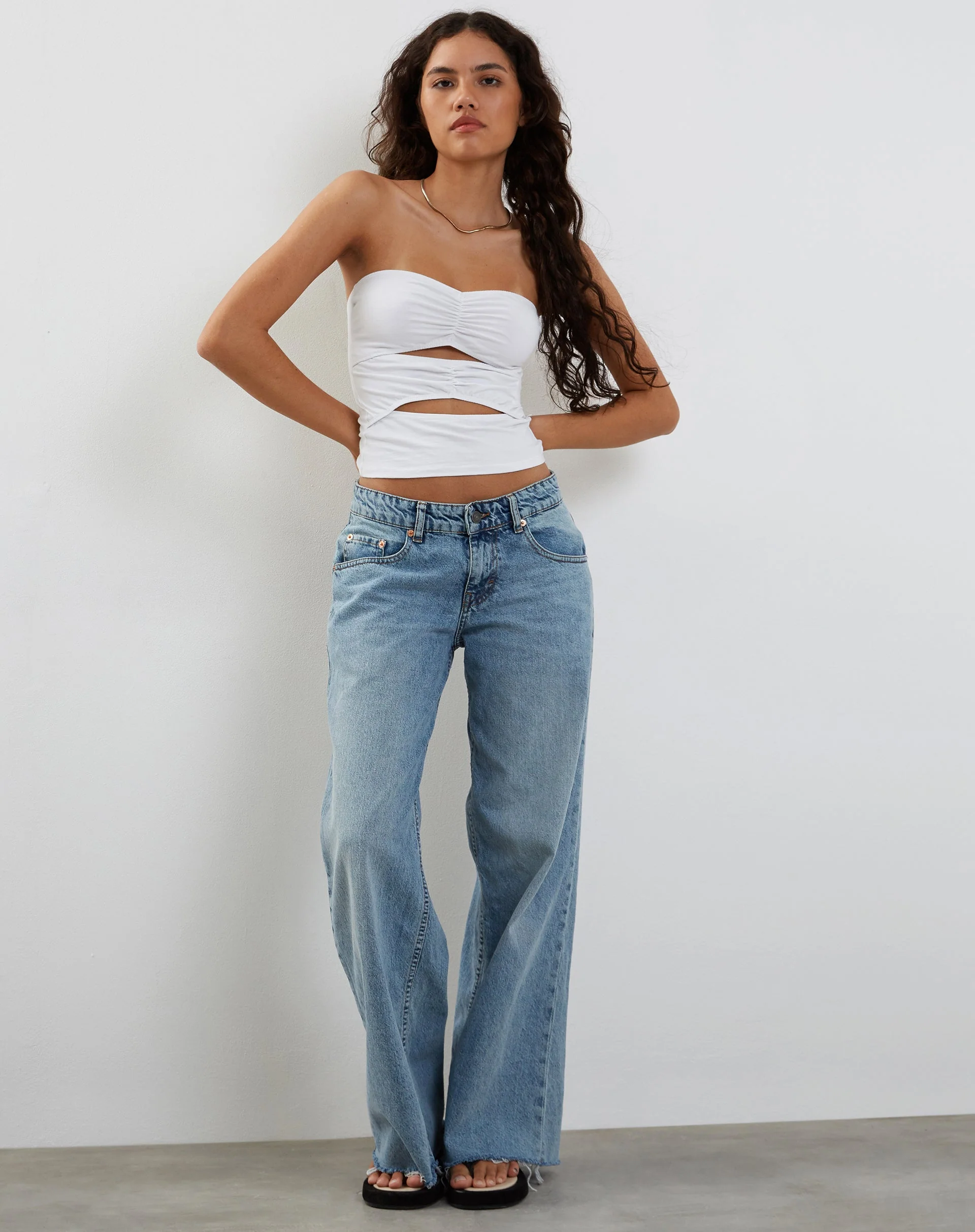 Dayu Bandeau Crop Top in White - Image 3
