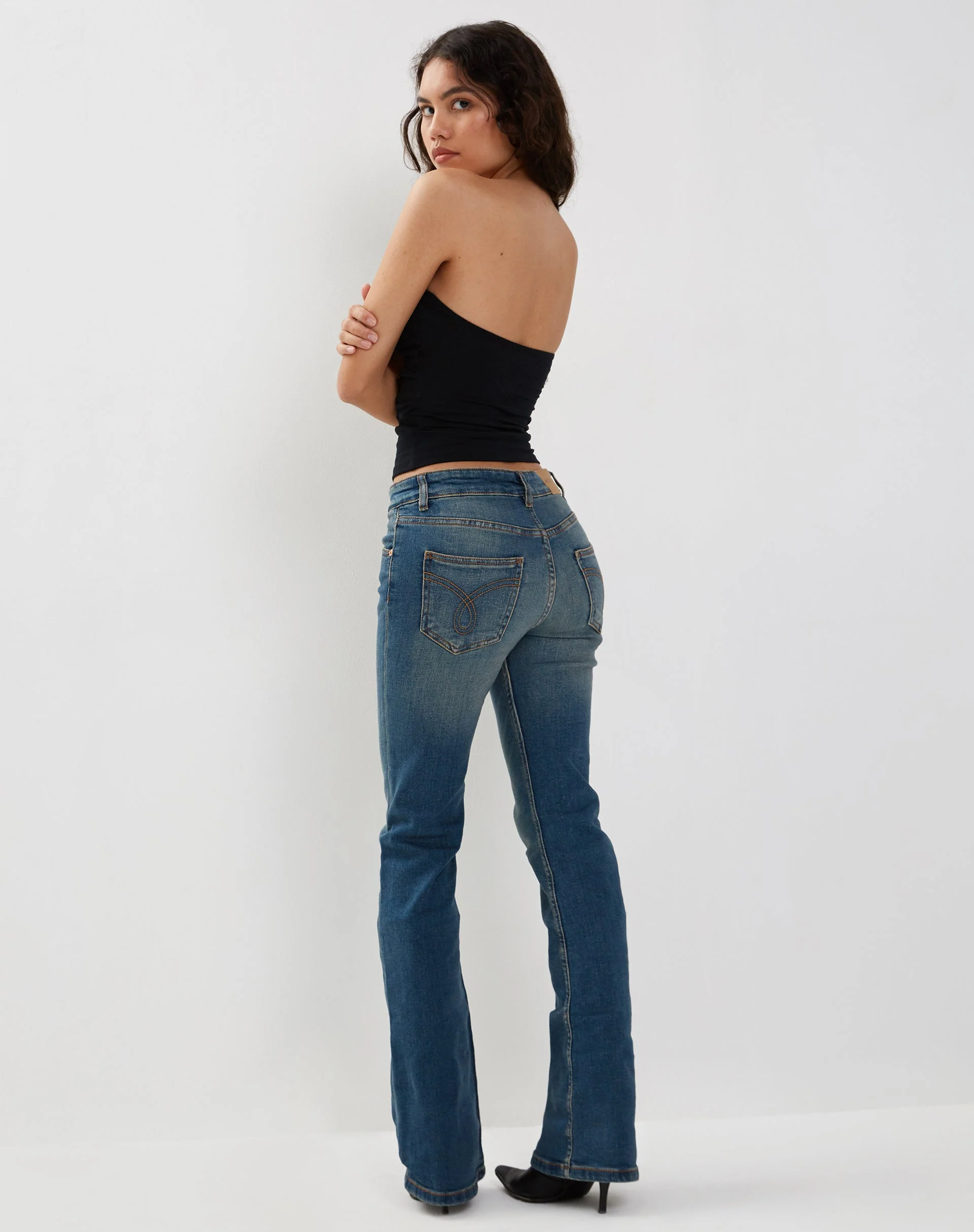 Dayu Bandeau Crop Top in Black - Image 7