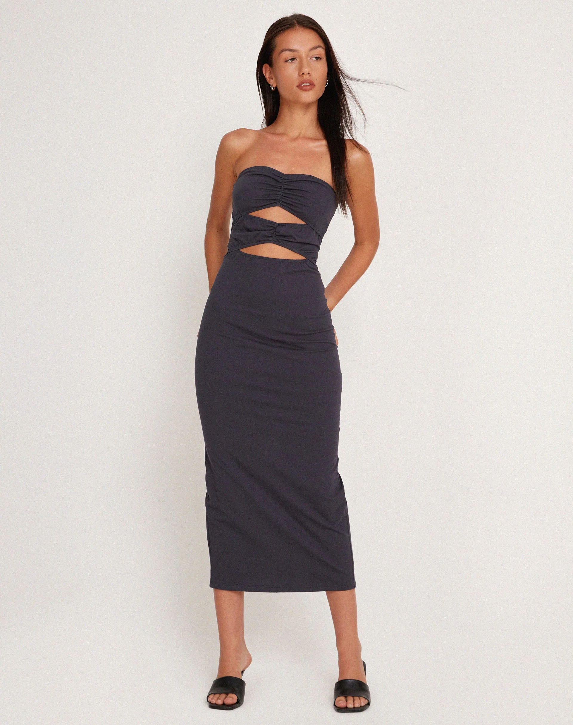 Dayuna Bandeau Midi Dress in Ocean Storm - Image 4