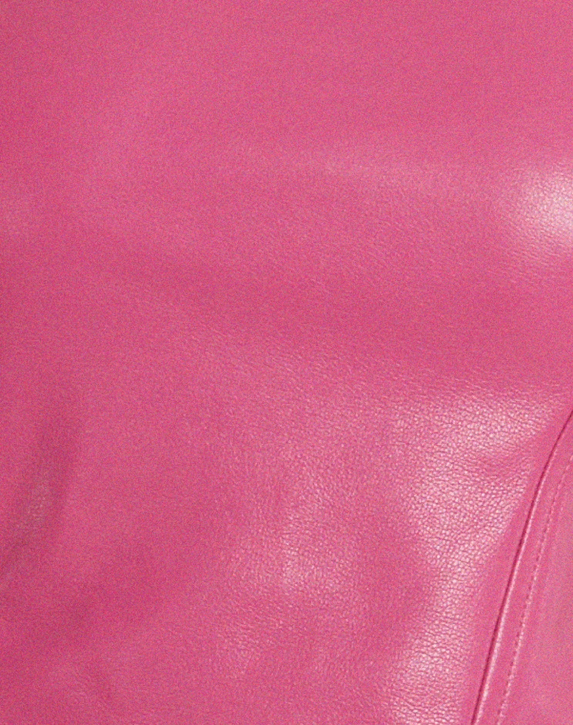 Dena Corset Top in PU Hot Pink - Image 4