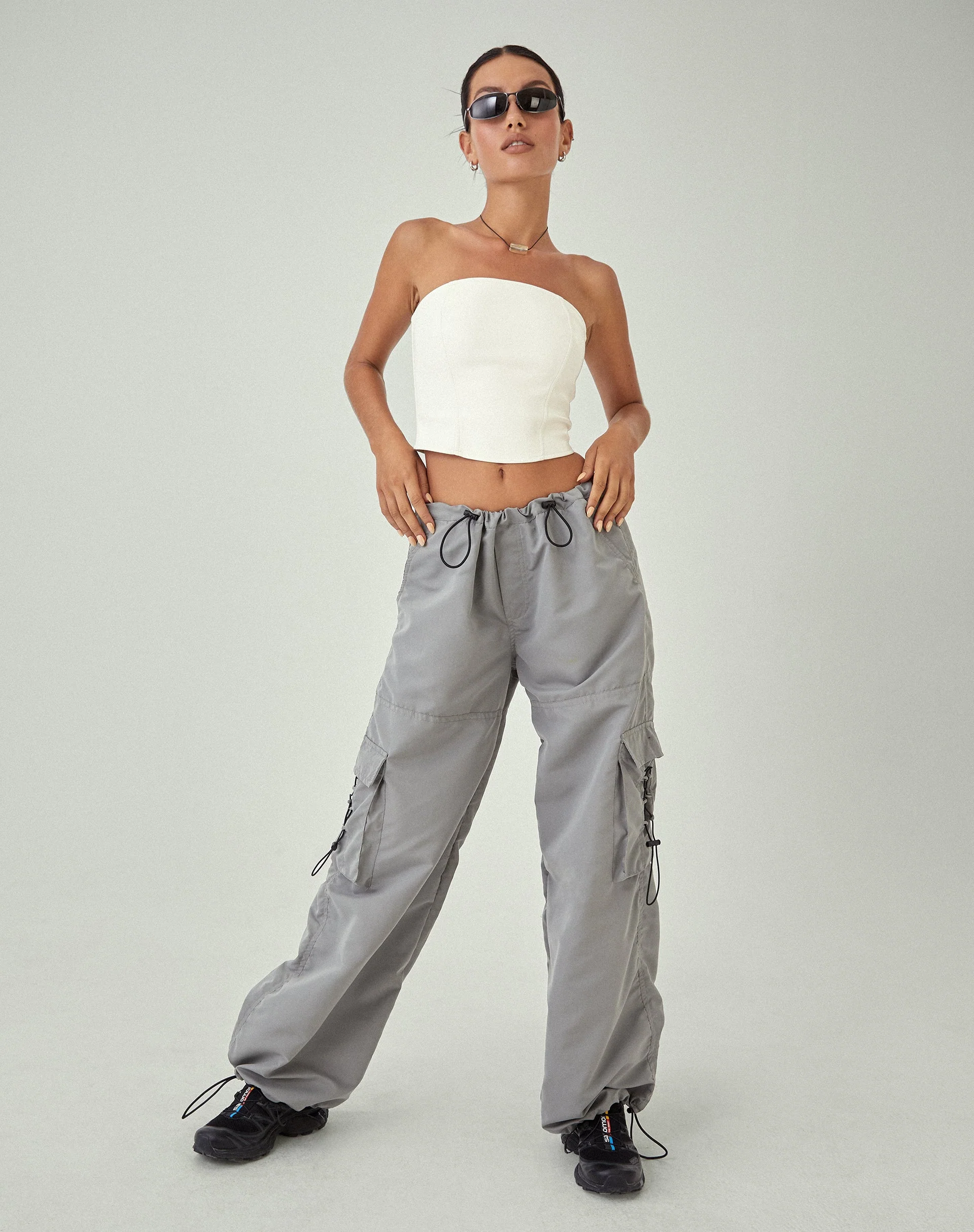 MOTEL X JACQUIE Dena Corset Top in PU Off White - Image 5