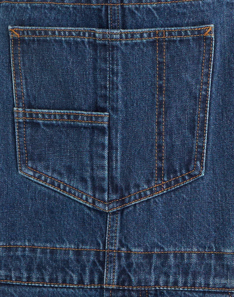Denim Overalls in Mid Blue Tint - Image 7