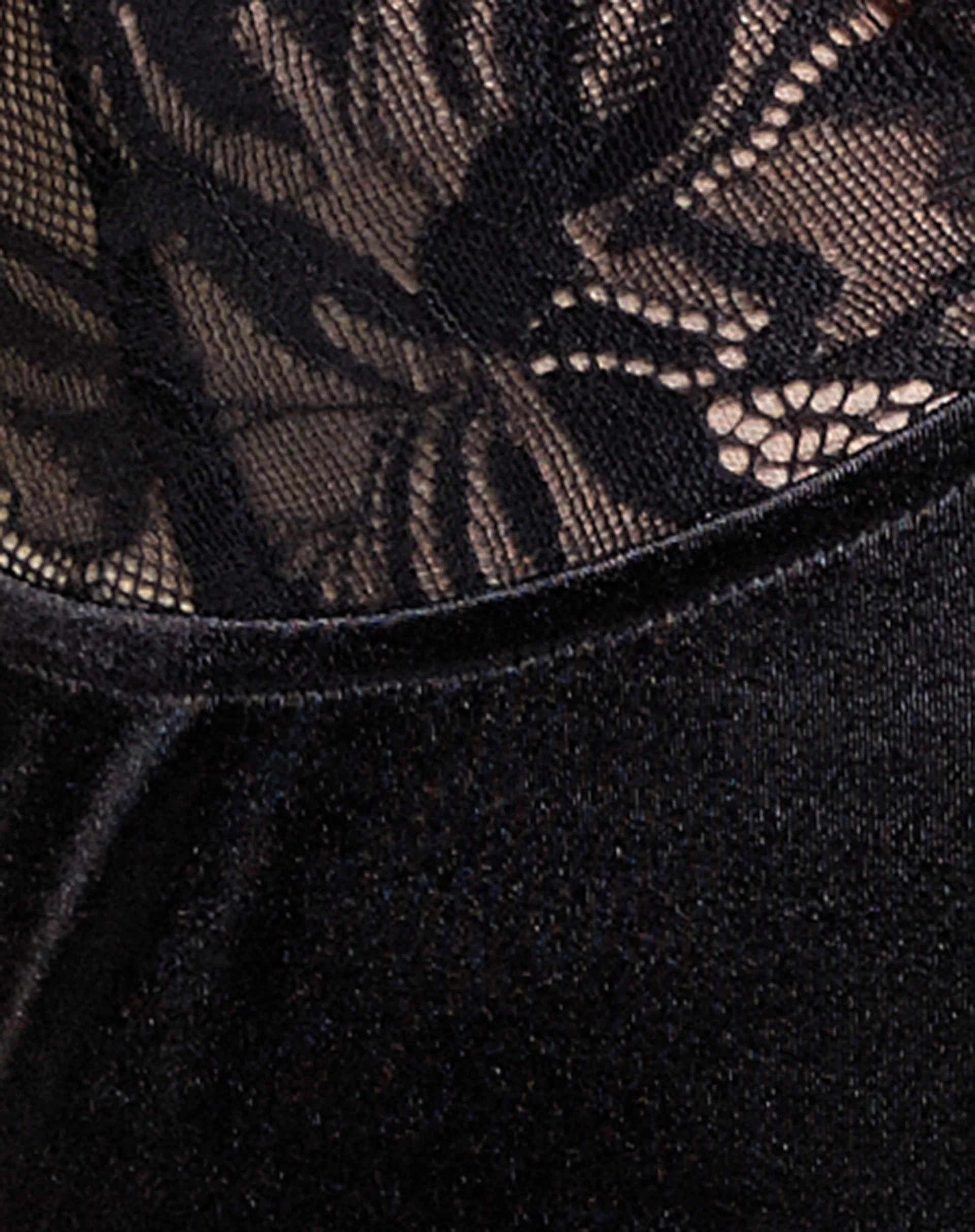 Deralina Bodycon Dress in Satin Black with Lace - Image 7