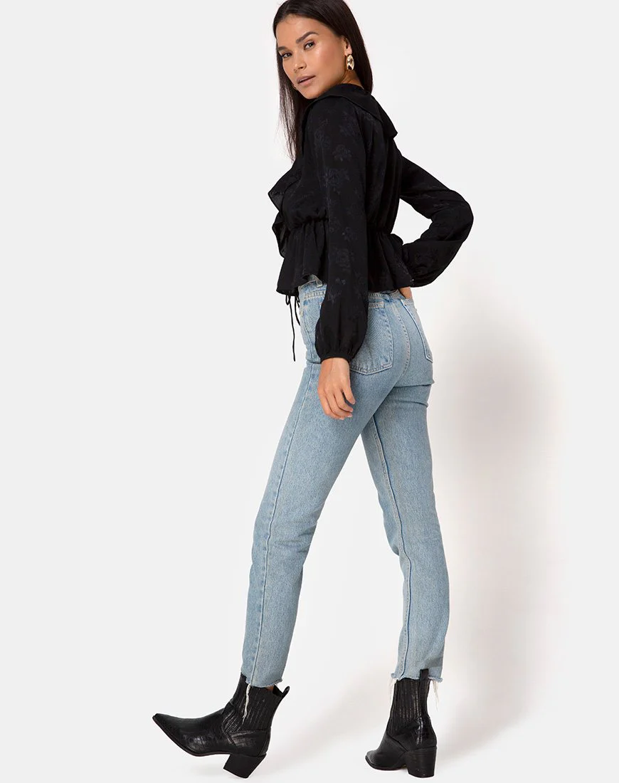 Diar Top in Satin Rose Black - Image 4