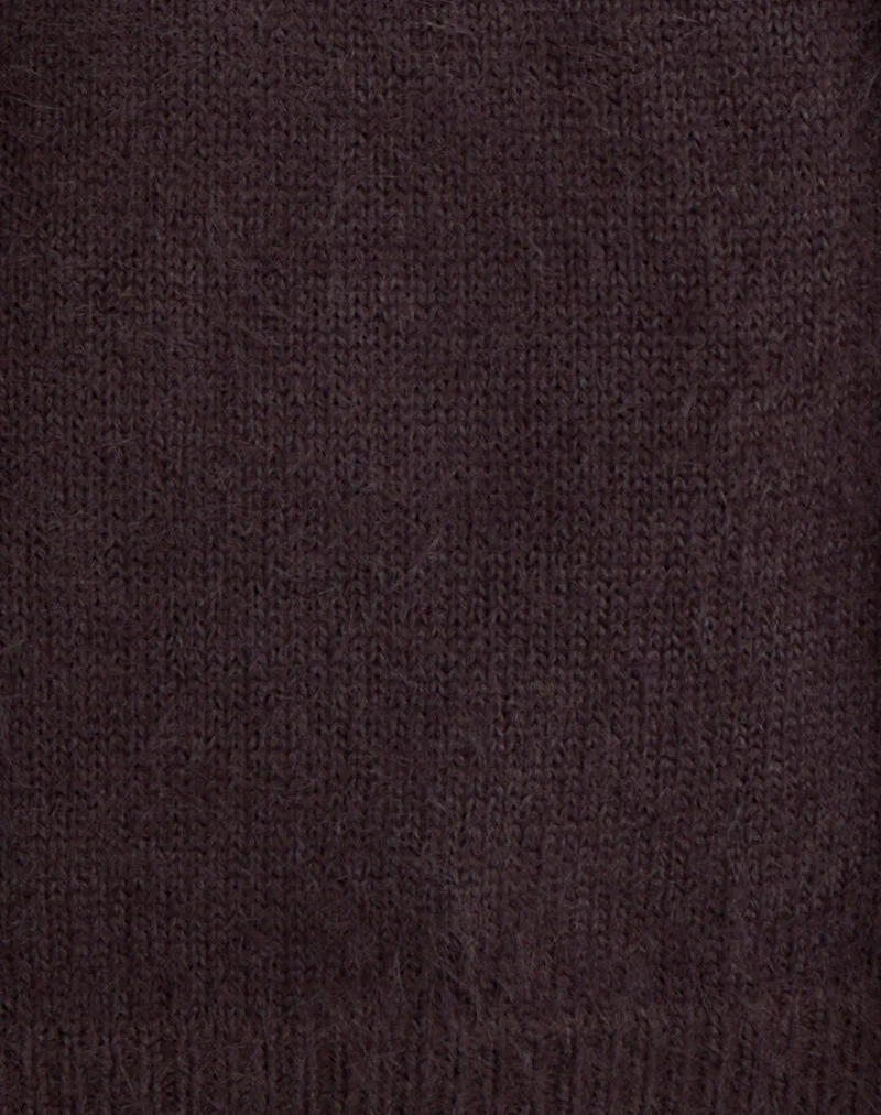 Dikara Jumper with Scarf in Knit Brown - Image 7