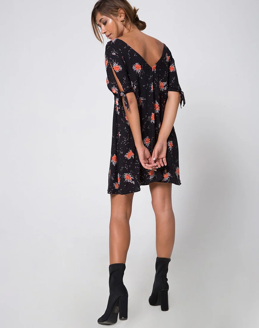 Dinda Swing Dress in Midnight Rose - Image 4