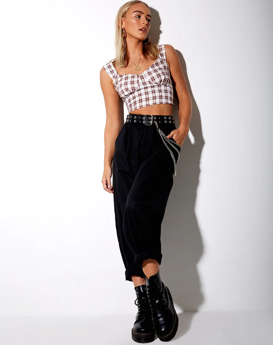 Disca Cami Top in Checkmate Brown - Image 3
