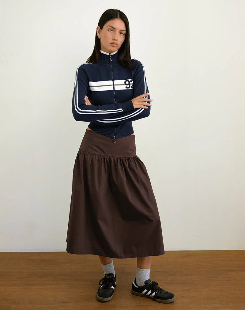 Ditara Midi Skirt in Chocolate Brown - Image 5