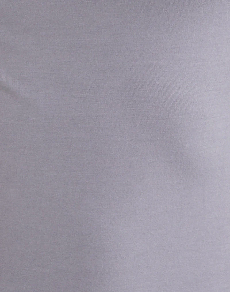 Donela Long Sleeve Top with Flower Ring in Lilac Grey - Image 6