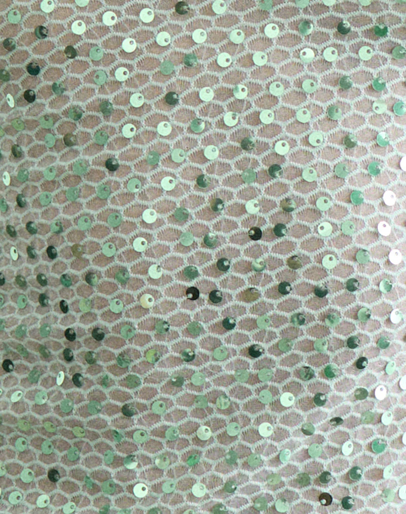Dudley Vest Top in Sequin Knit Aqua Blue - Image 7