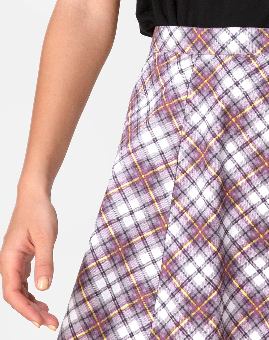 Elda Skirt in Grunge Check Purple - Image 5