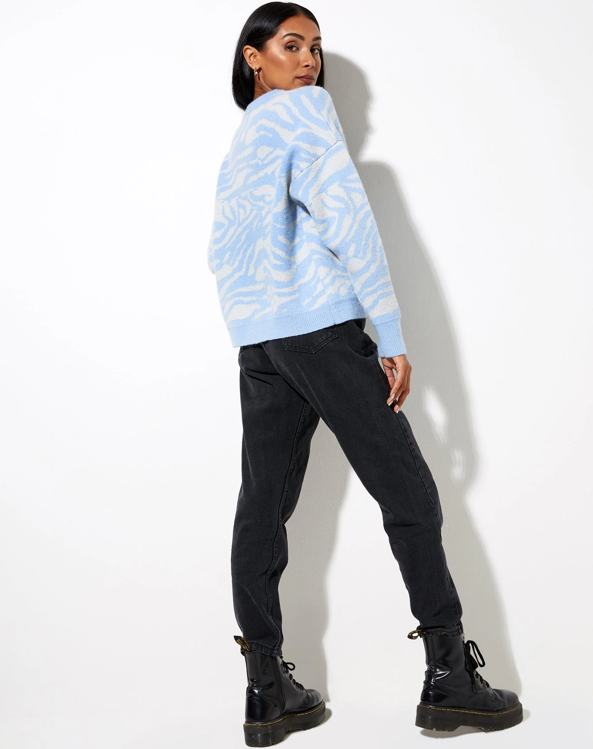 Eleni Jumper in Zebra Blue Grey - Image 3